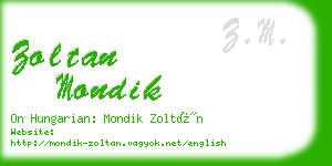 zoltan mondik business card